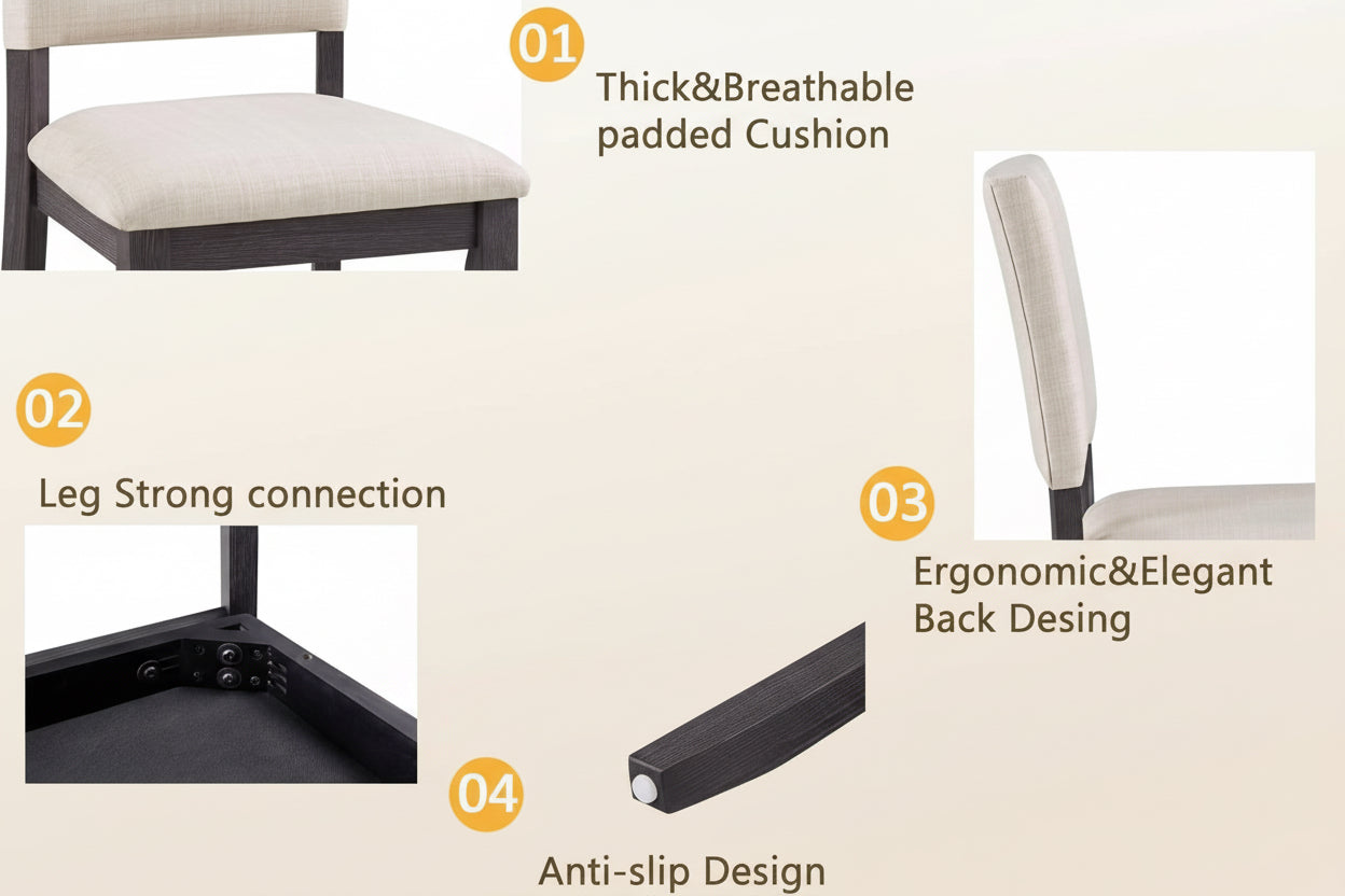 Chair components with text labels on a white background