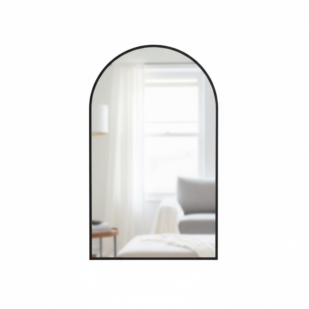 POn este espejo en un fondo blanco