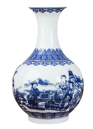 Classic Antique Chinese Blue and White Ceramic Vase-6