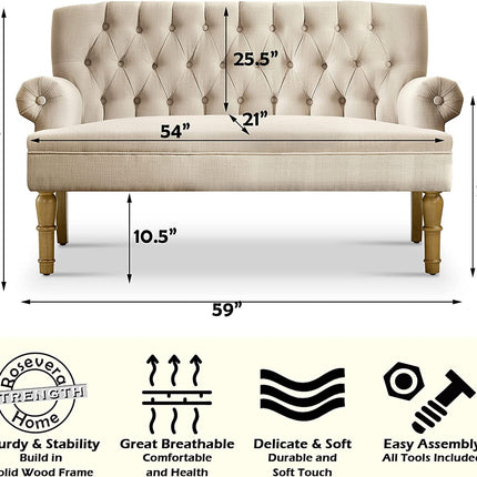 Warm Beige Loveseat Sofa Furniture Settee-1