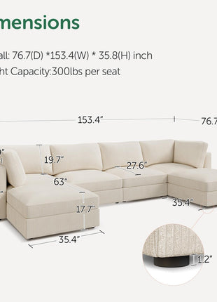 Modular Sectional Sofa with Storage Chaise