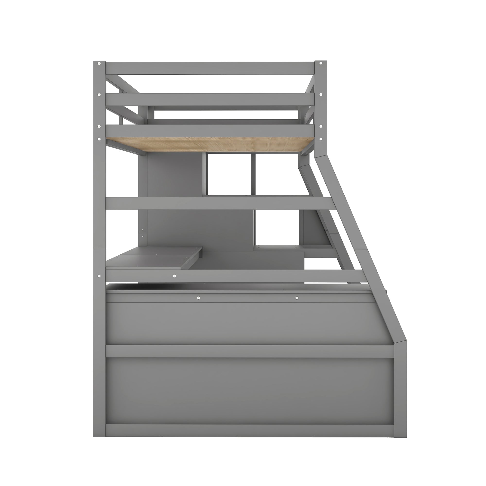 Twin Size Loft Bed with 7 Drawers 2 Shelves and Desk