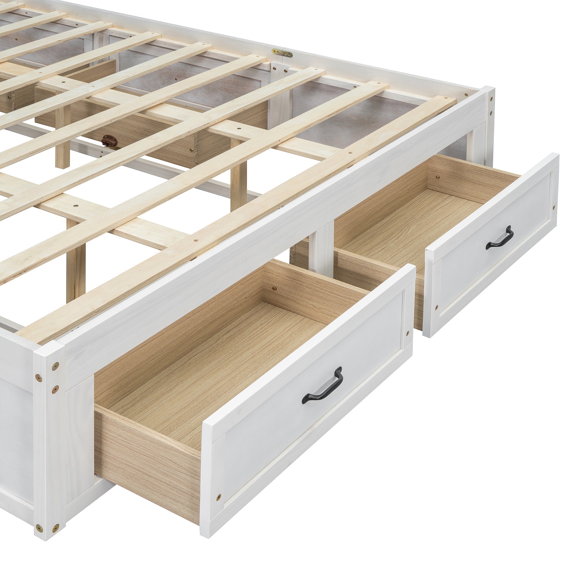 Queen Size Platform Bed with 6 Storage Drawers