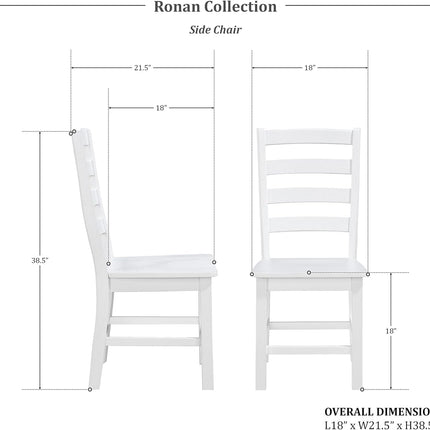 Dining Chairs Set of 2, Dining Chairs with Solid Wood Legs and Footrest, High Ladder Back Farmhouse Dining Chairs, Wooden Dining Room Chairs, White-1