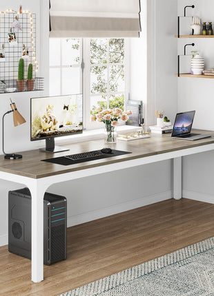 78.7 Inches Extra Long Computer Desk 2 Person Desk, Double Long Desk, Workstaion for Home Office-4
