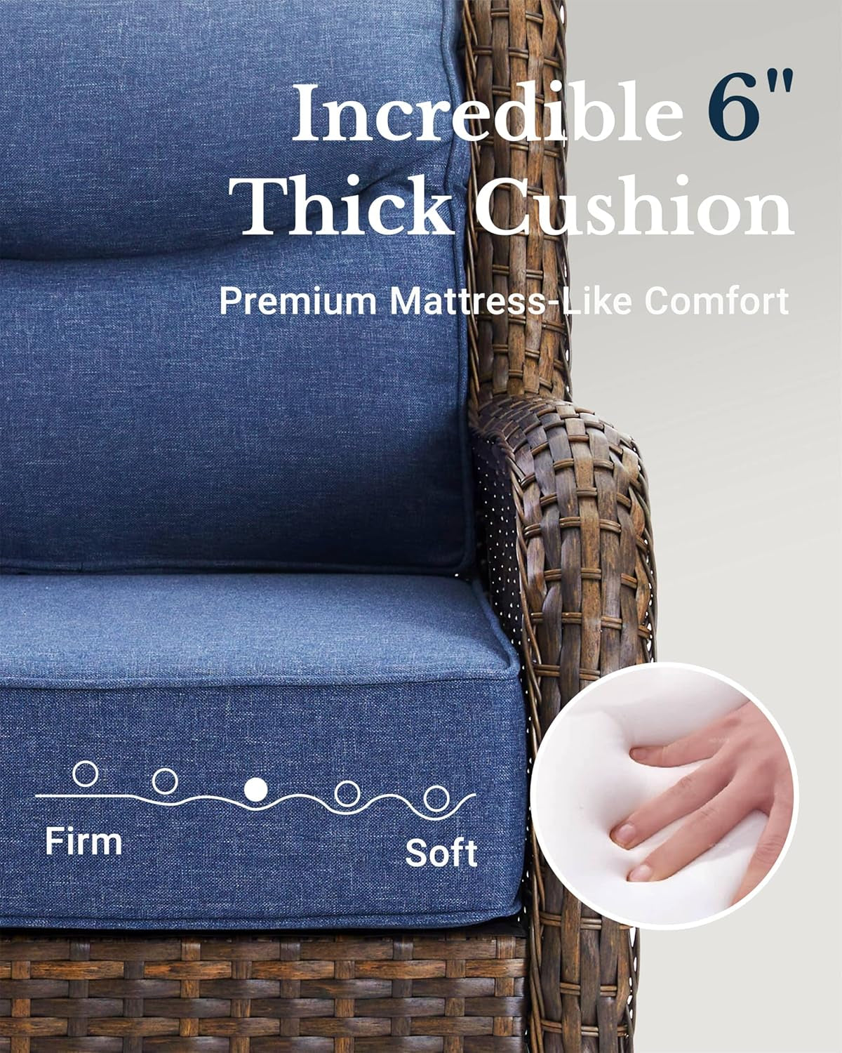 Luxury Outdoor Patio Furniture Set with Thick Cushions-2