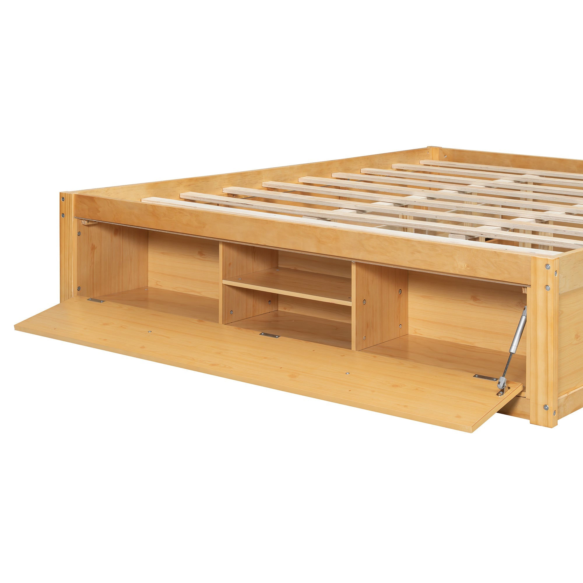Platform Bed Frame with 4 Storage Drawers and Hydraulic Lift Footboard