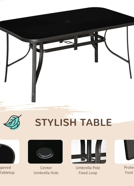 Eight Piece Patio Furniture Set with Umbrella and Chairs-2