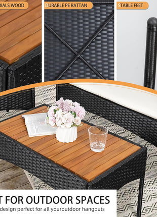 Outdoor Wicker Patio Furniture Set with Cushions-4