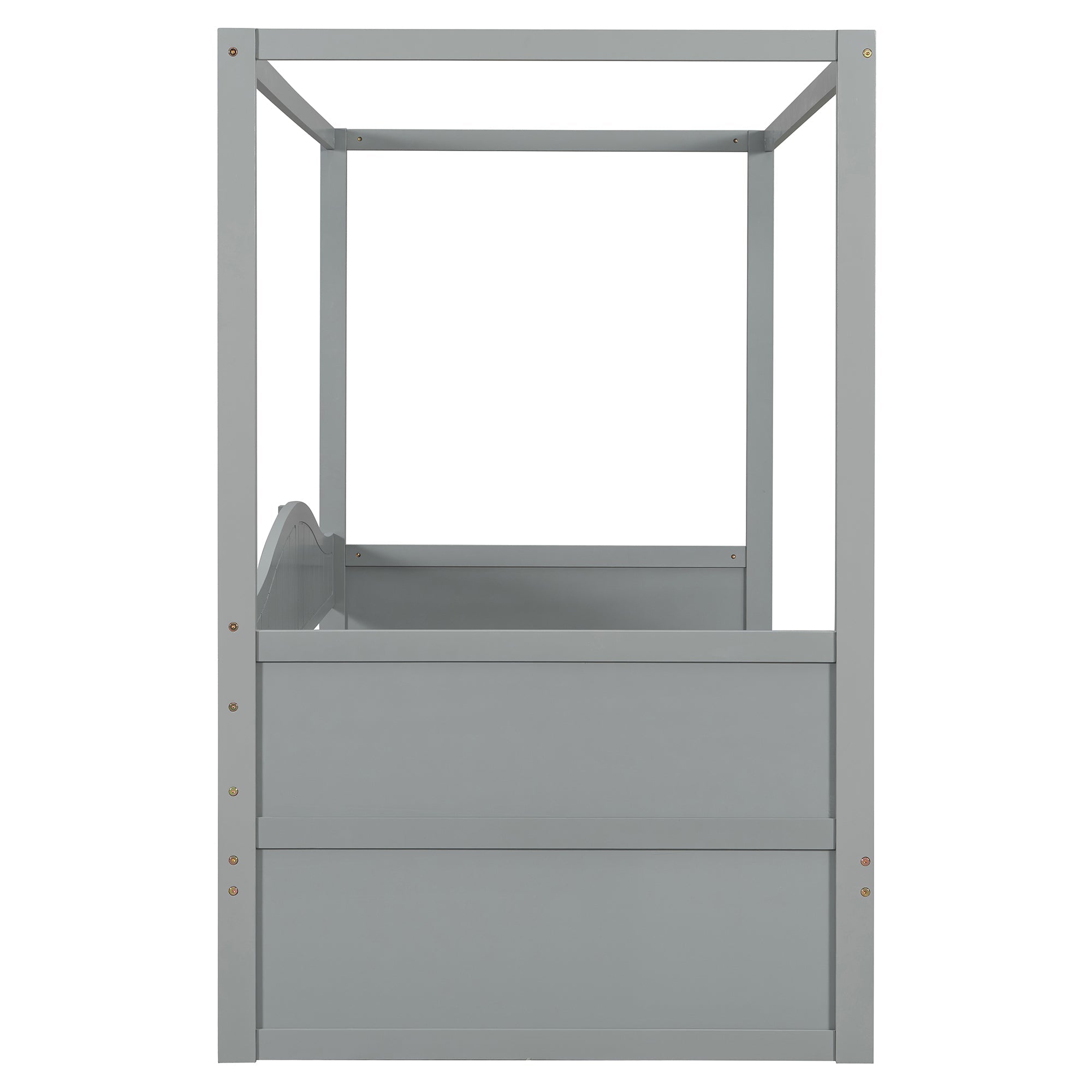 Twin Size Canopy Day Bed with Twin Size Trundle and Underbed Storage