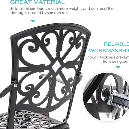 Black Rustproof Bistro Set Umbrella Hole-4