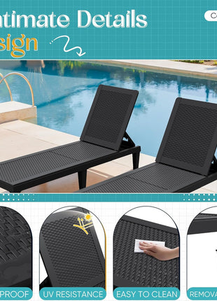 Adjustable Outdoor Chaise Lounge Chairs Set for Relaxation-3