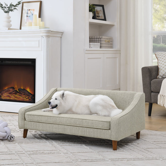 Beige Modern Elevated Dog Sofa Bed
