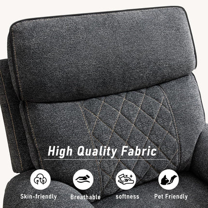 Electric Recliner Chair, Soft Fabric Power Recliners with Metal Cup Holders, Single Overstuffed Heavy Duty Reclining Sofa Chairs for Living Room Bedroom-4