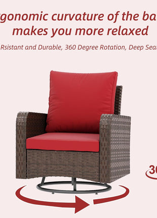 6 Piece Patio Furniture Set with Swivel Chairs-3