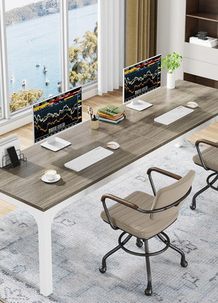 78.7 Inches Extra Long Computer Desk 2 Person Desk, Double Long Desk, Workstaion for Home Office-0