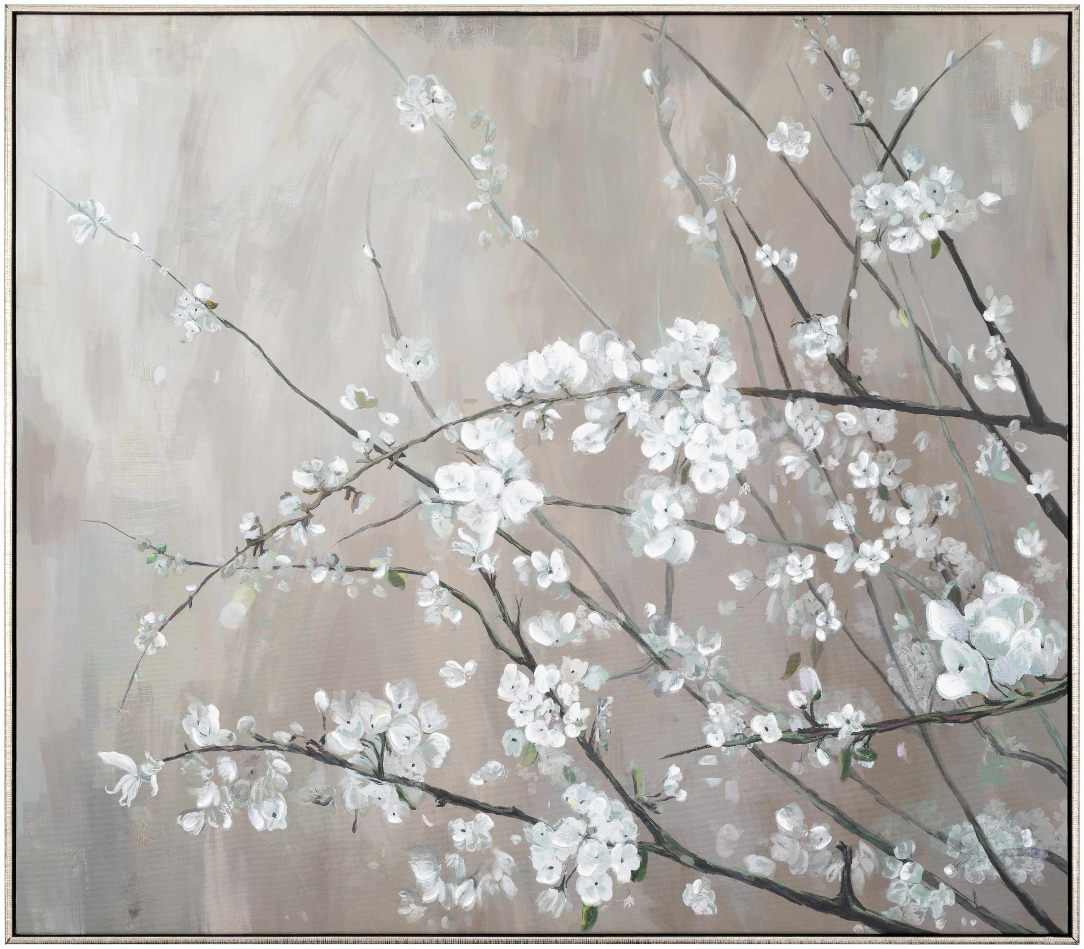 Oisterwijk White Cherry Blossom Canvas Wall Decor-0