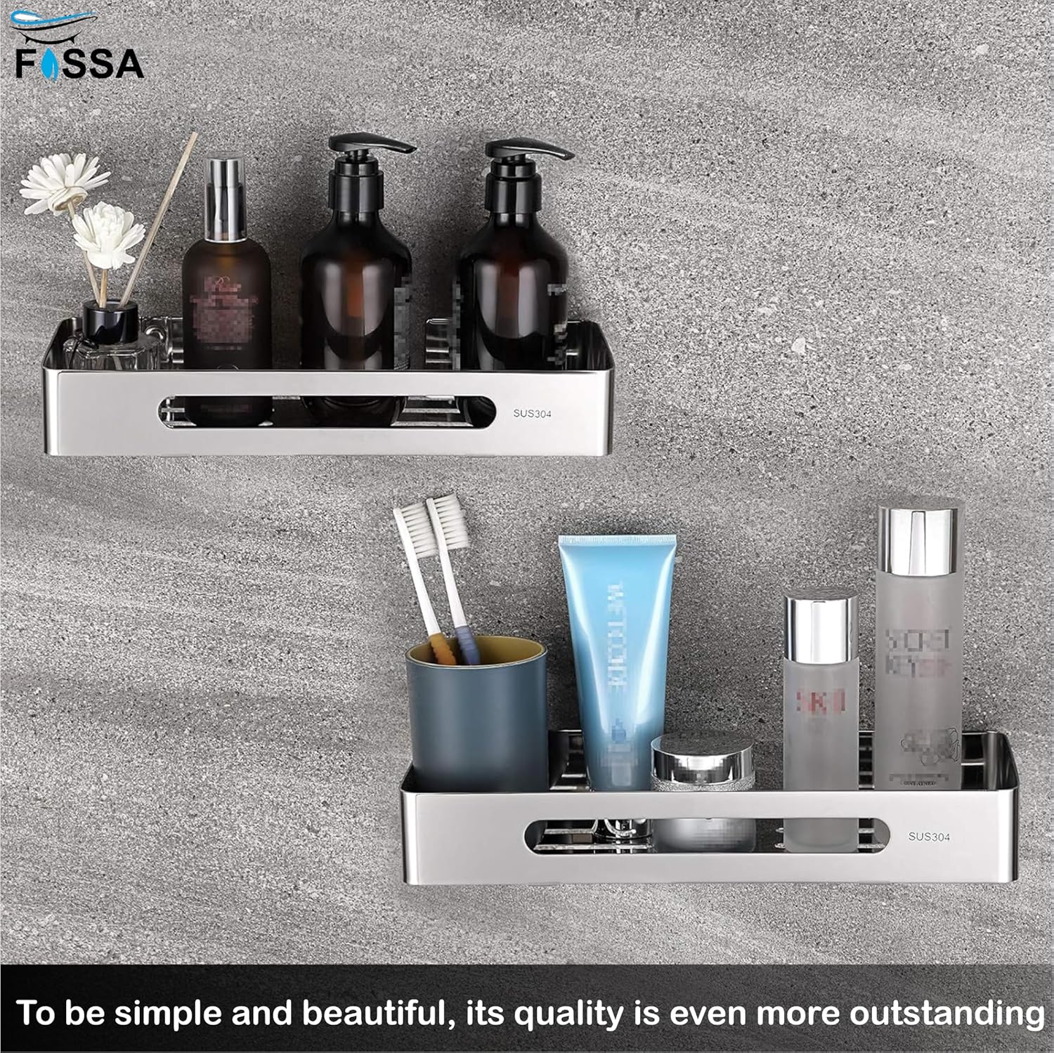 Premium Stainless Steel Bathroom Shelf/Kitchen Shelf/Bathroom Shelf and Rack/Wall Storage Shelf/Bathroom Accessories (Silver)