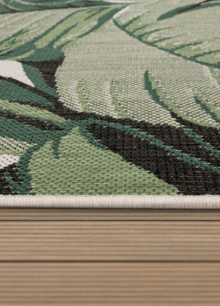In- & Outdoor Rug Ostende for Patio Jungle Design - Green Beige-4