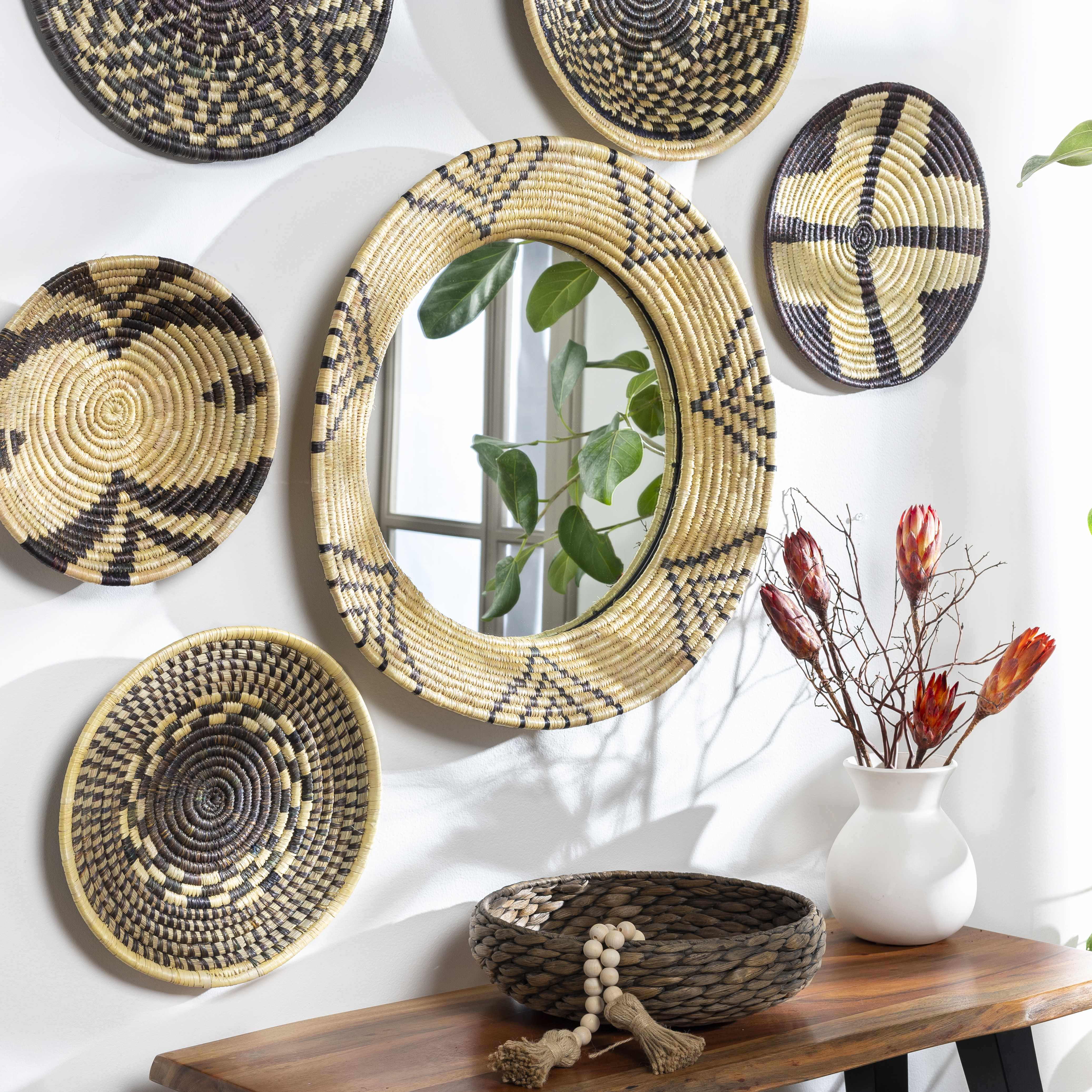 Ipilan Moonj Grass Starburst Round Mirror-3