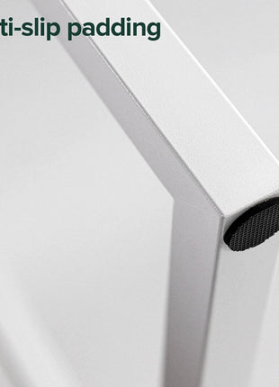Jennifer 63 Inch White Frame Desk, Computer Workstation, Office Desk, Easy Assembly, Natural-4