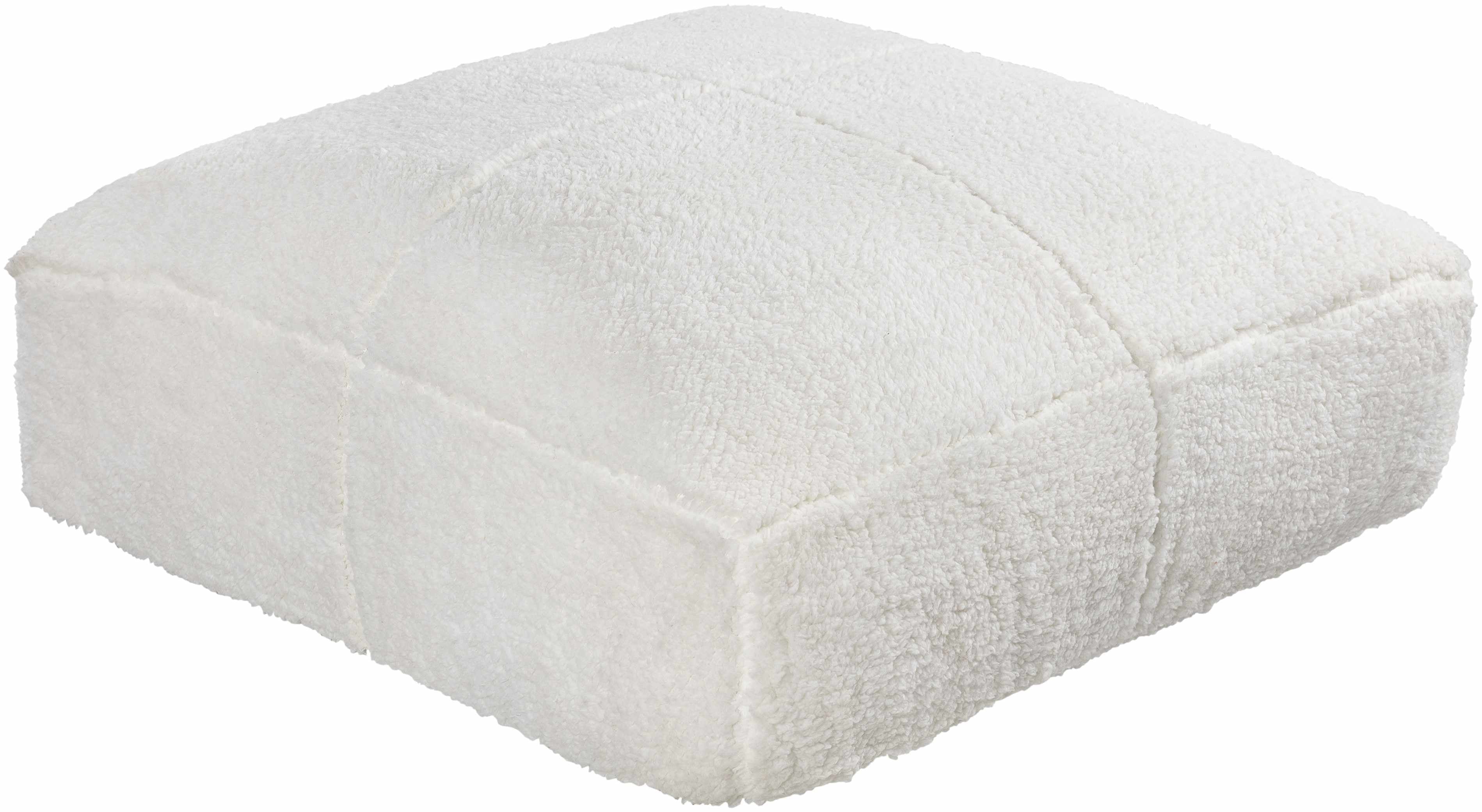 White textured ottoman on a white background