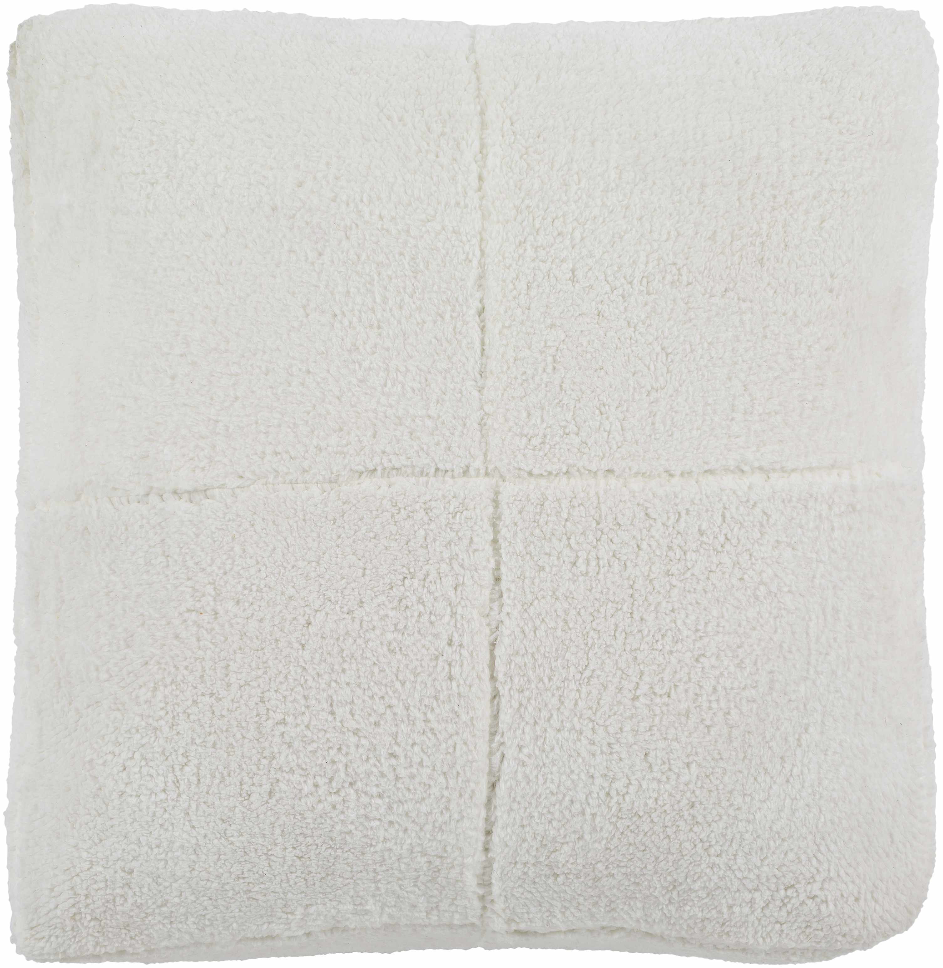 White textured blanket on a white background