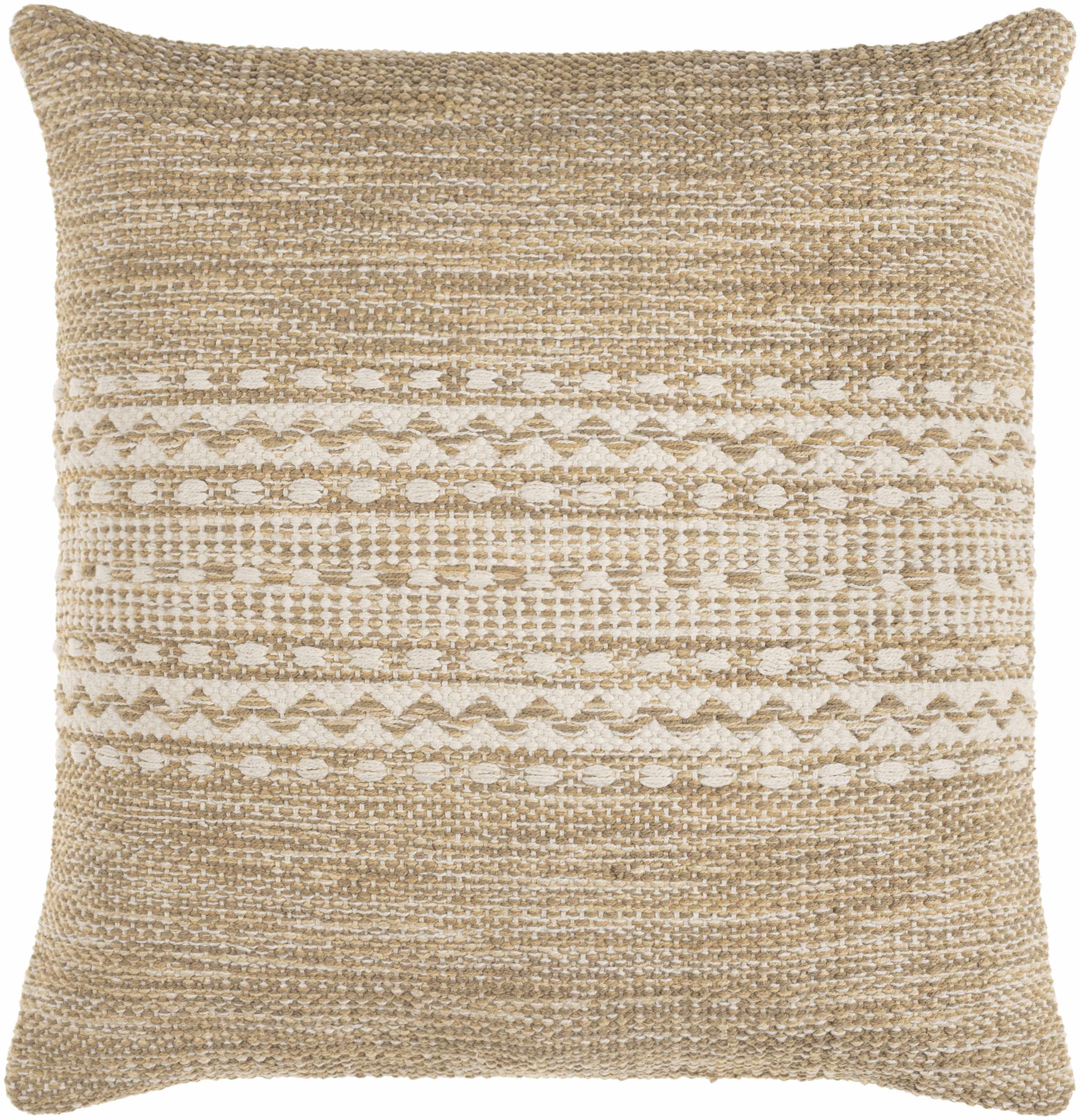 Textured pillow with a geometric pattern on a white background