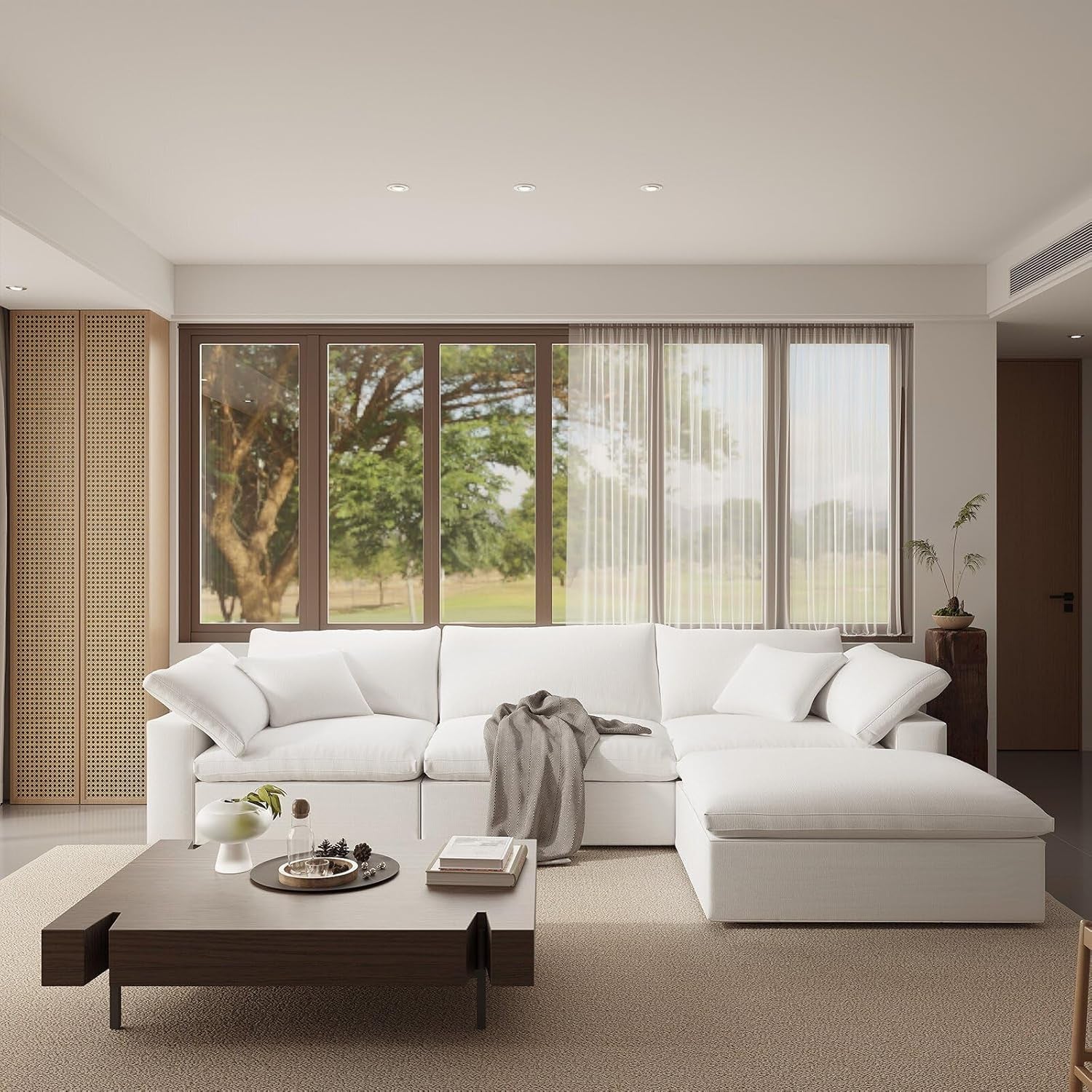 Oversize Modular Sectional Sofa with Chaise and Cushions-3
