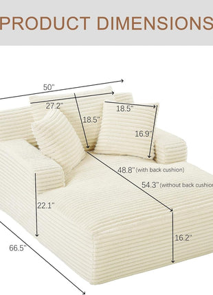 Oversized Chaise Lounge Sofa Chair With Soft Pillows-1