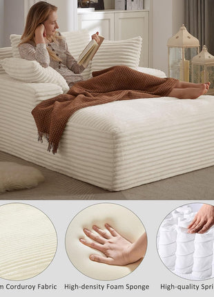 Oversized Chaise Lounge Sofa Chair With Soft Pillows-2