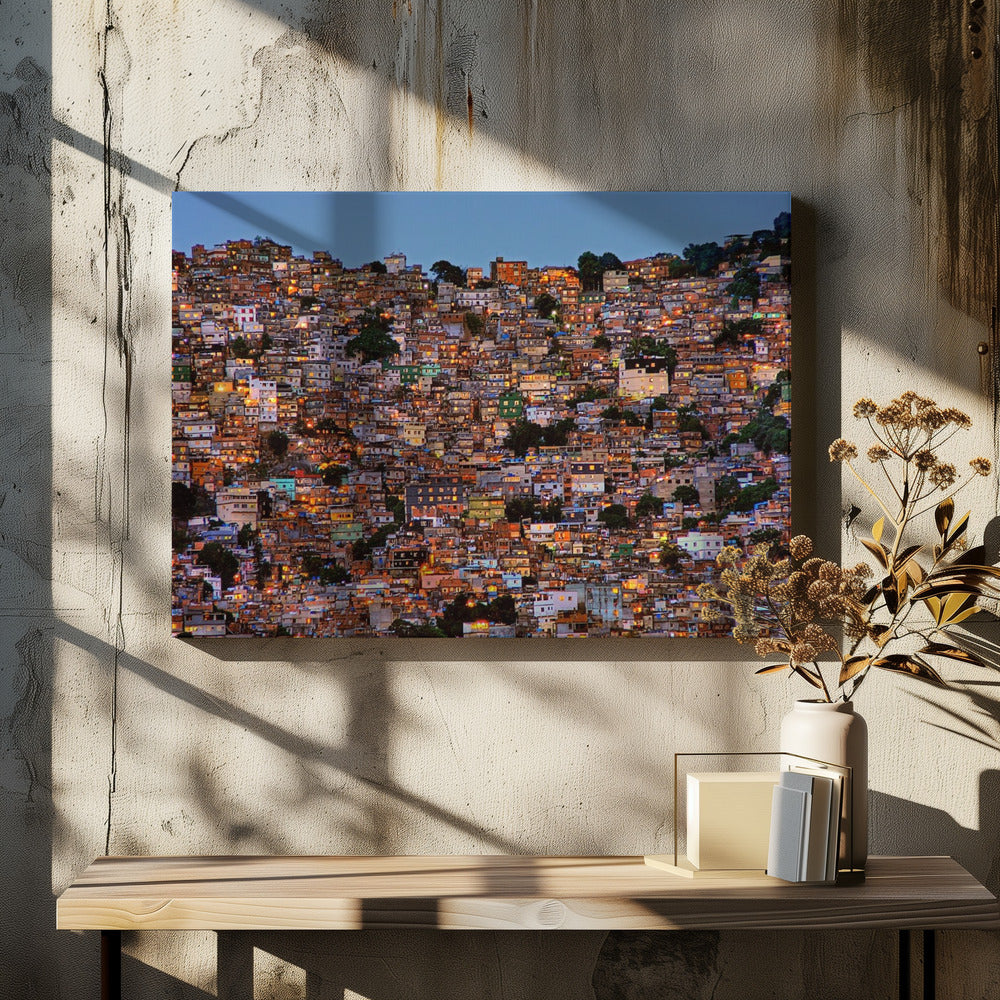 Wall Art Nightfall in the Favela da Rocinha-4