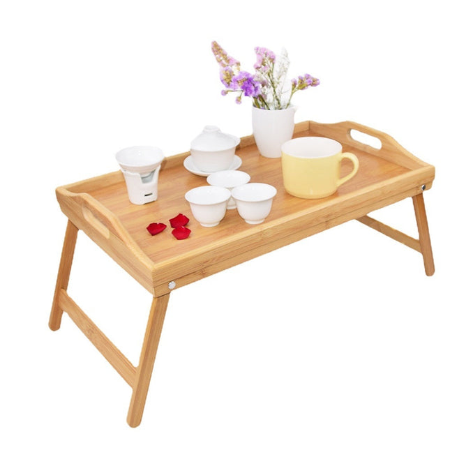 Portable Coffee Tables Bamboo Wood Bed Tray Breakfast Laptop Desk Tea Food Table Basse Folding Leg Laptop Desk Coffee Table-0