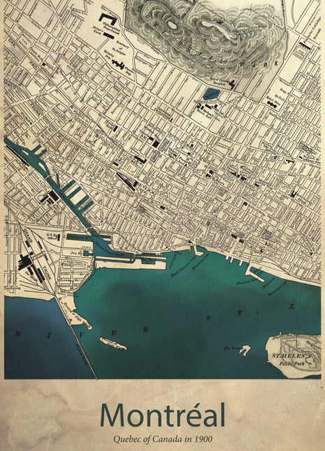 Wall art Montreal map-1
