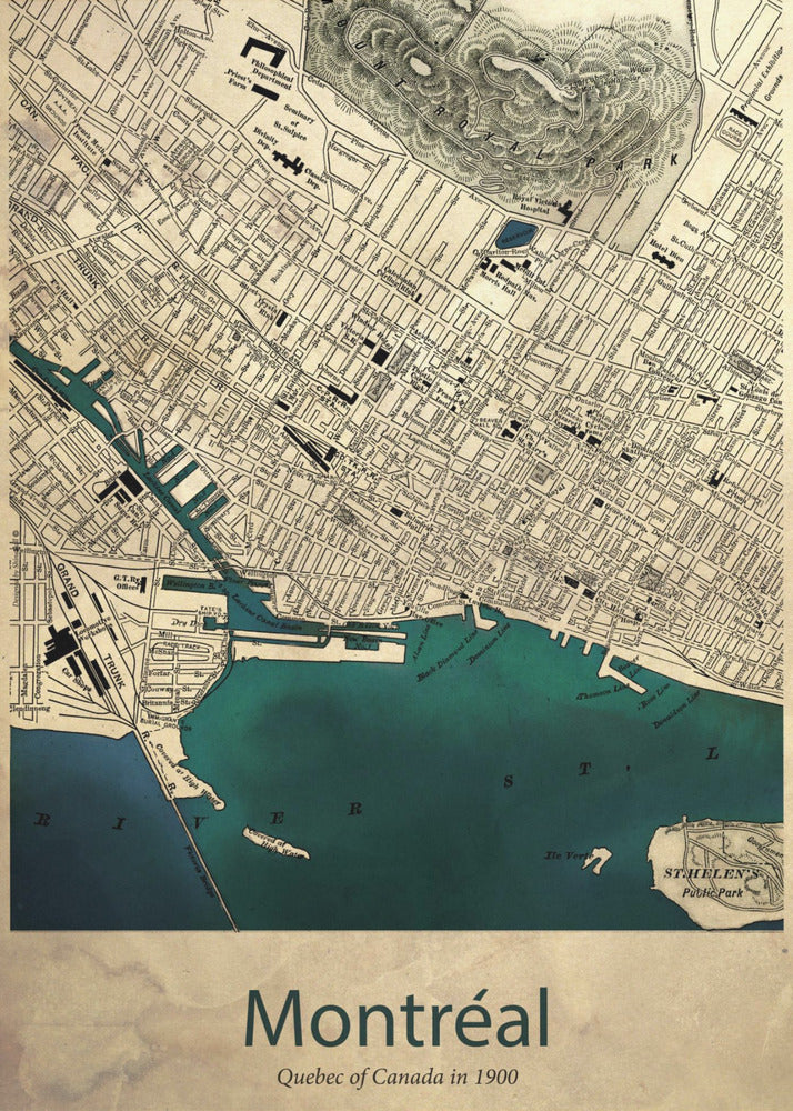 Wall art Montreal map-1