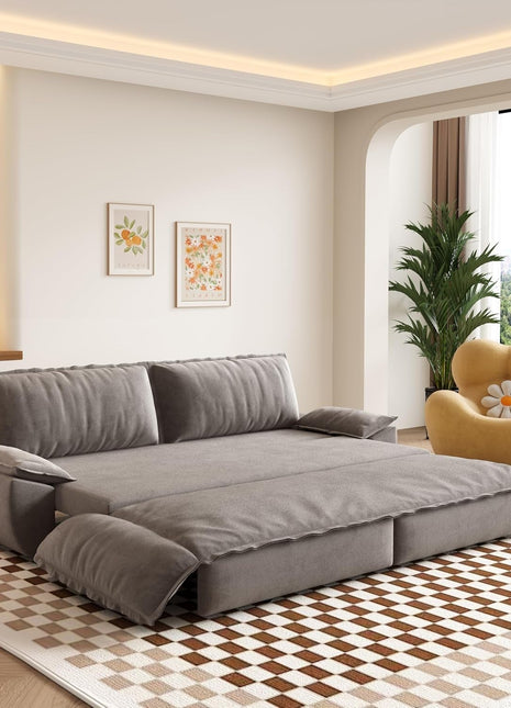 Queen Size Convertible Sofa Bed with Soft Cushions-0