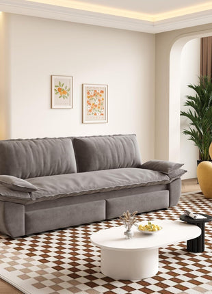Queen Size Convertible Sofa Bed with Soft Cushions-4