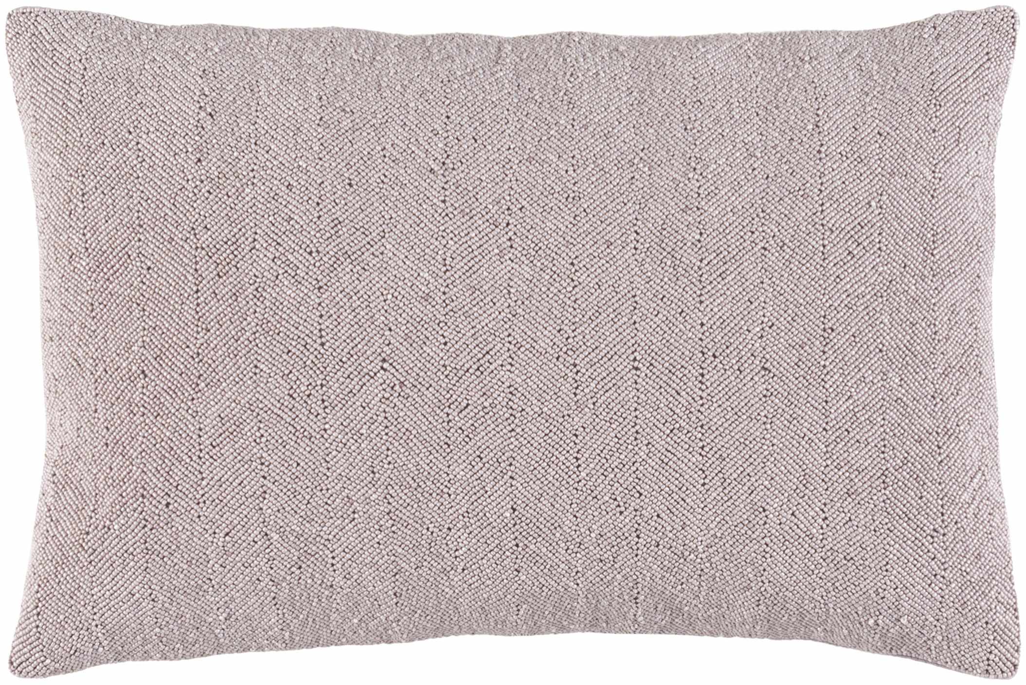 Textured gray pillow on a plain background
