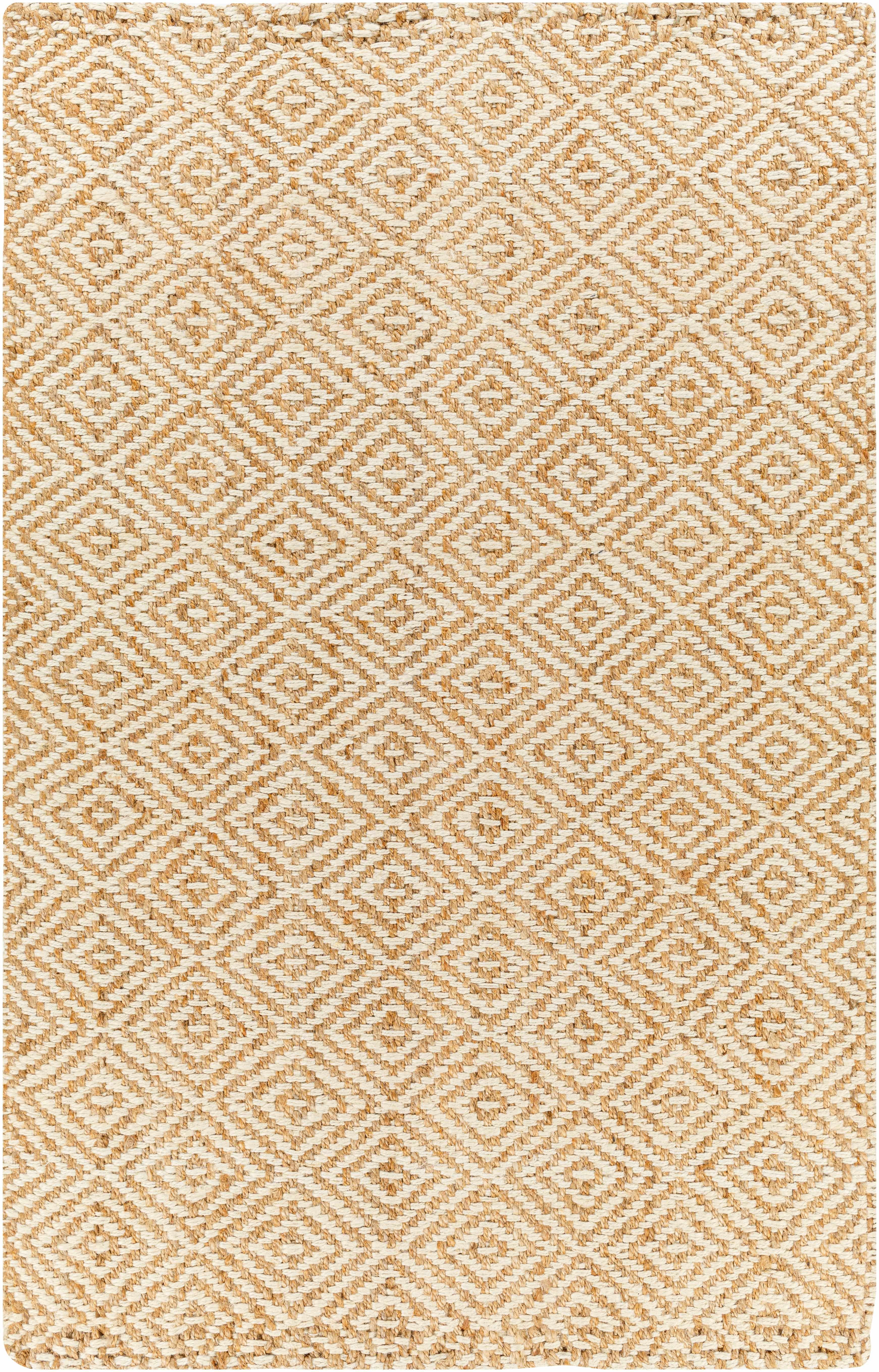 Beige and brown diamond patterned rug