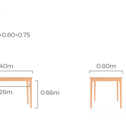 Dimensions of a wooden table with measurements labeled