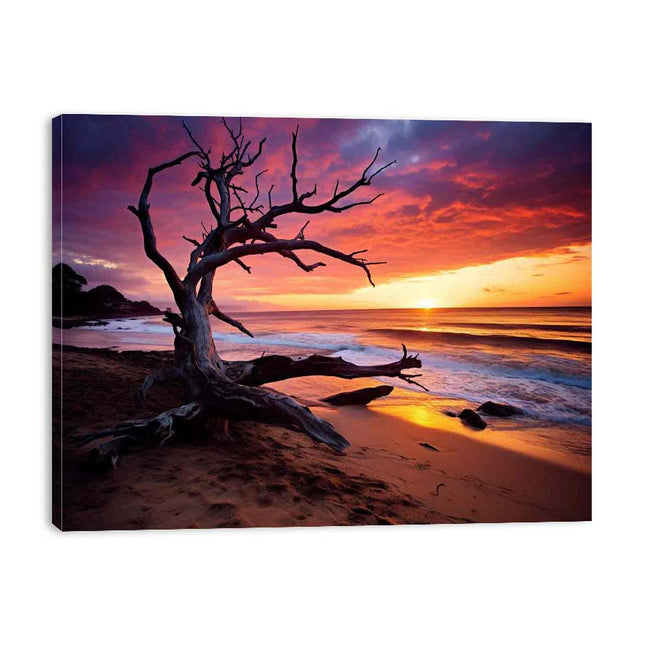 Beach Sunset Canvas Art Print