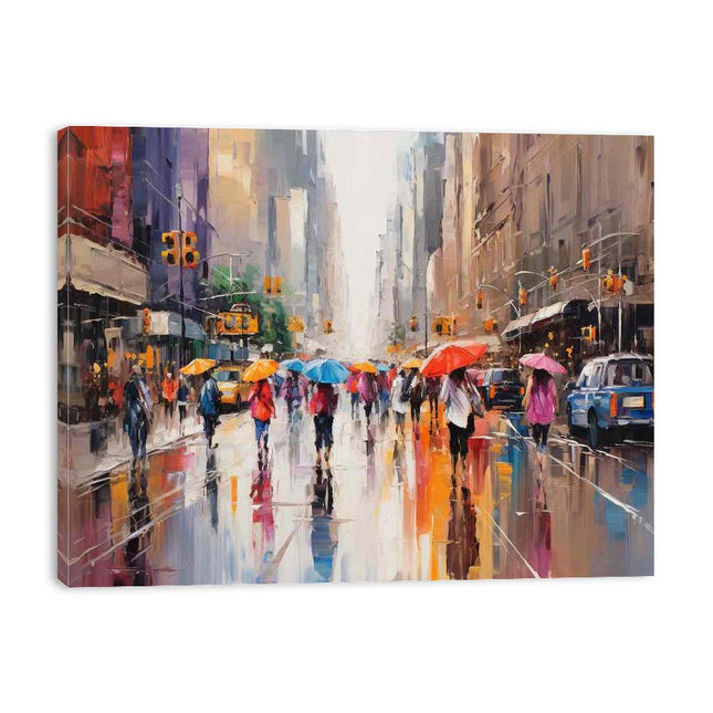 Umbrellas In New York Art Canvas Art Print