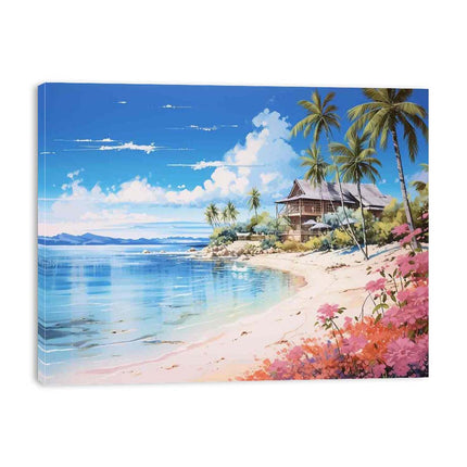 Beach Home Art Canvas Art Print