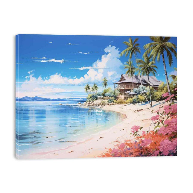 Beach Home Art Canvas Art Print