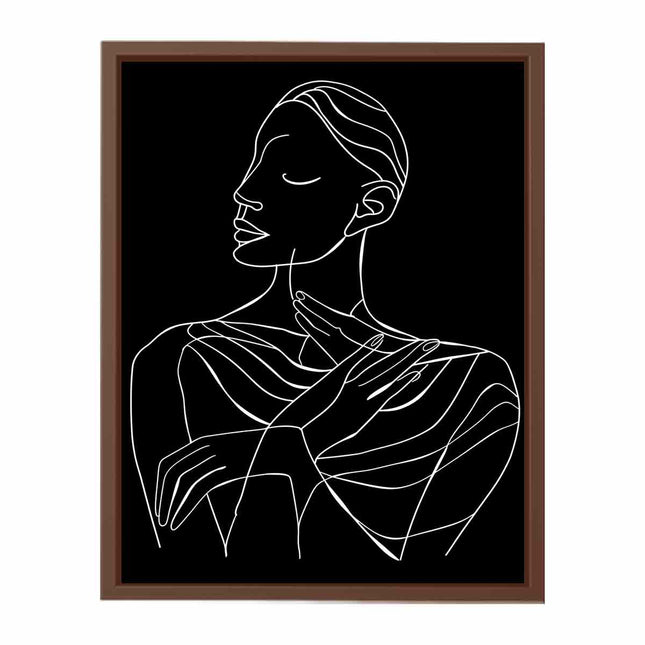 Thinking Of You Women Line art  Canvas Art Print