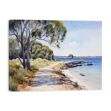Isolated Beach Walk Art Canvas Art Print