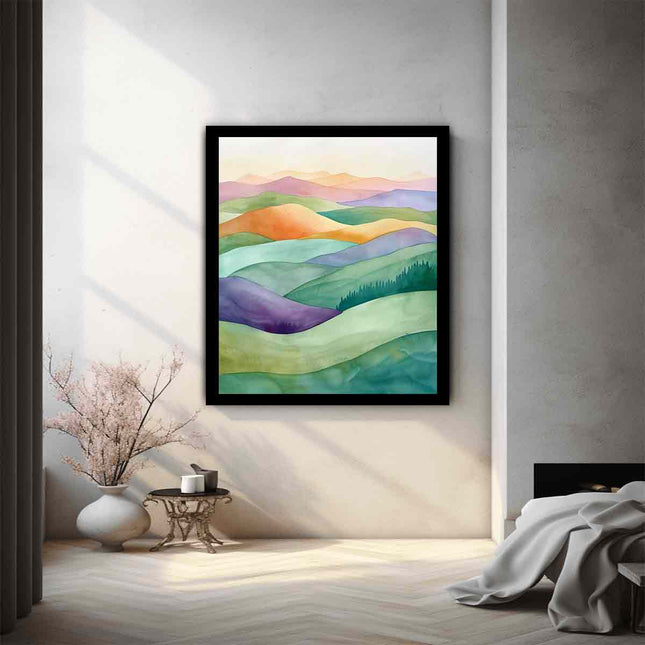 Watercolor  Landscape  Canvas Art Print