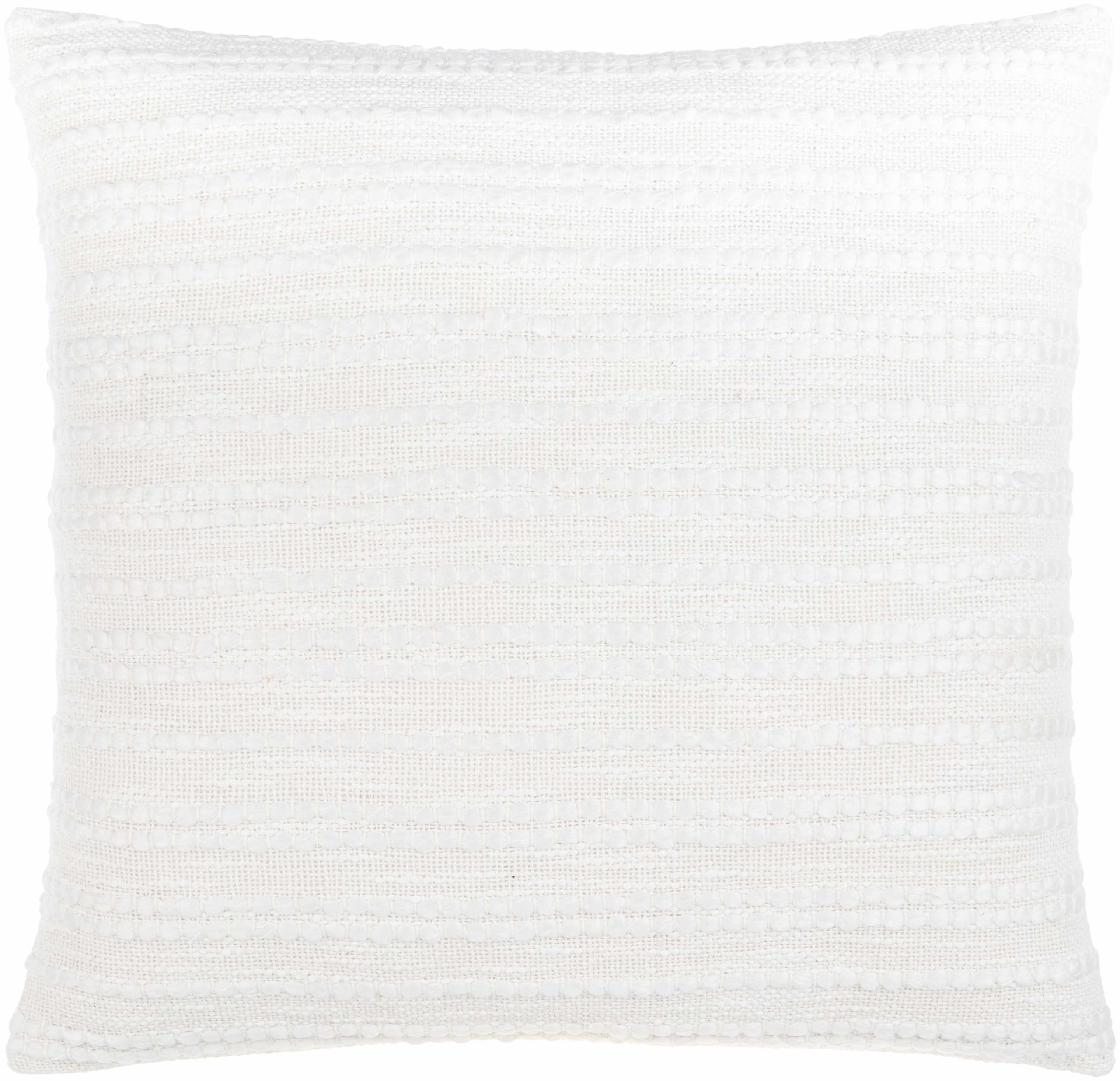 White textured pillow on a white background