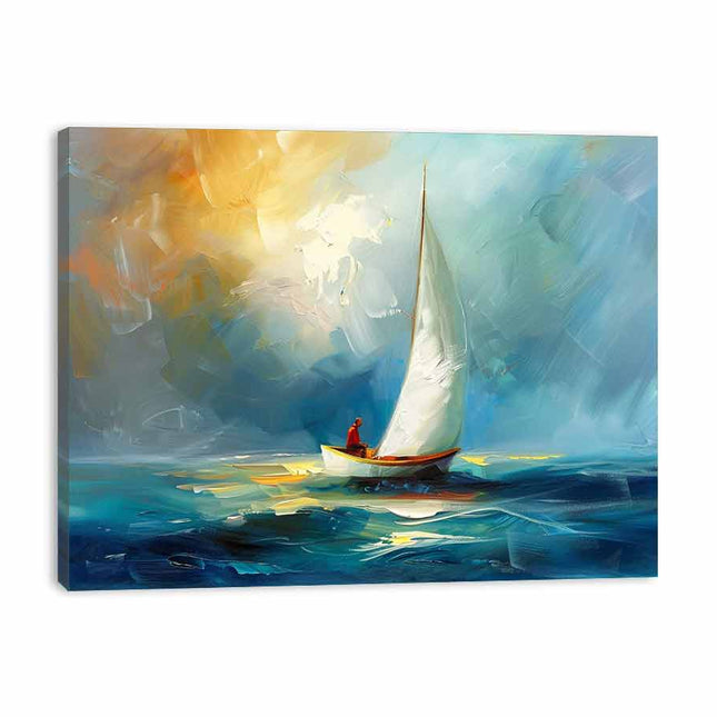 Boat at sea wall Art