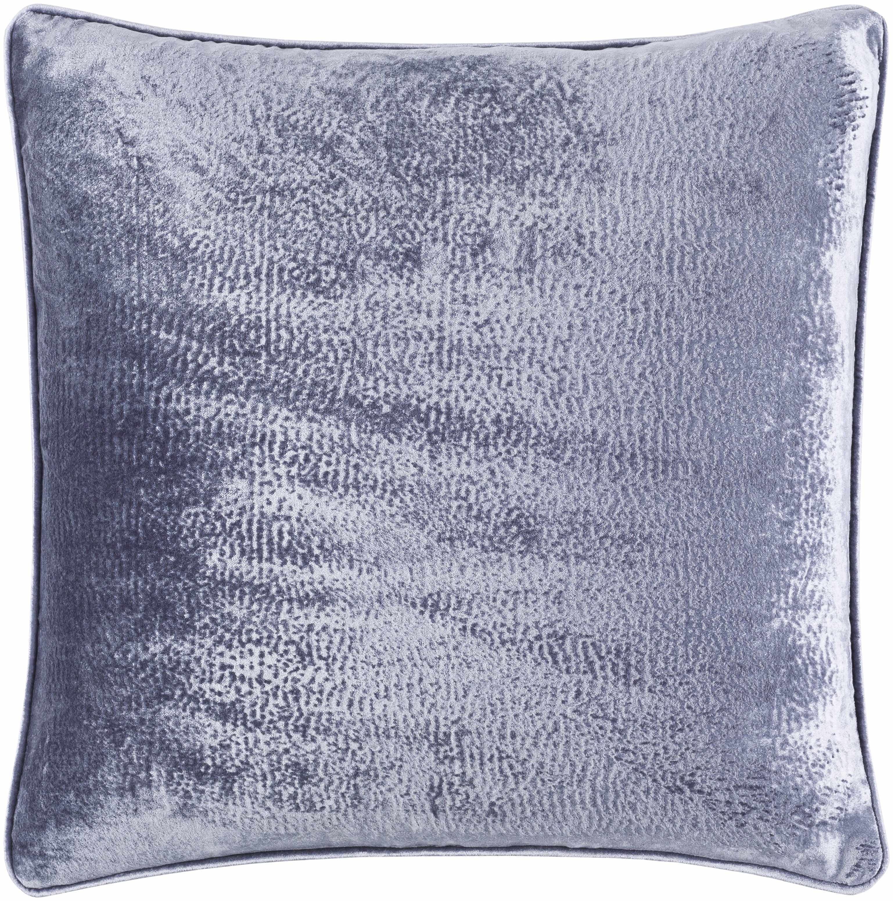 Textured blue pillow on a white background